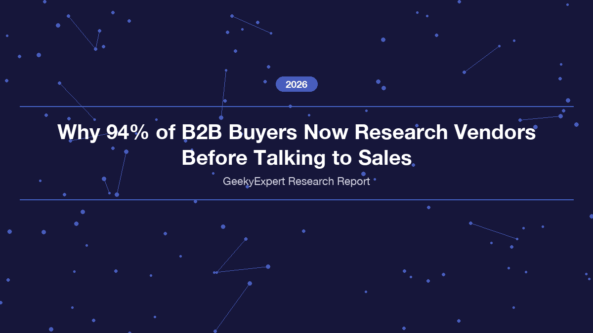 Why 94% of B2B Buyers Now Research Vendors Before Talking to Sales (2026)
