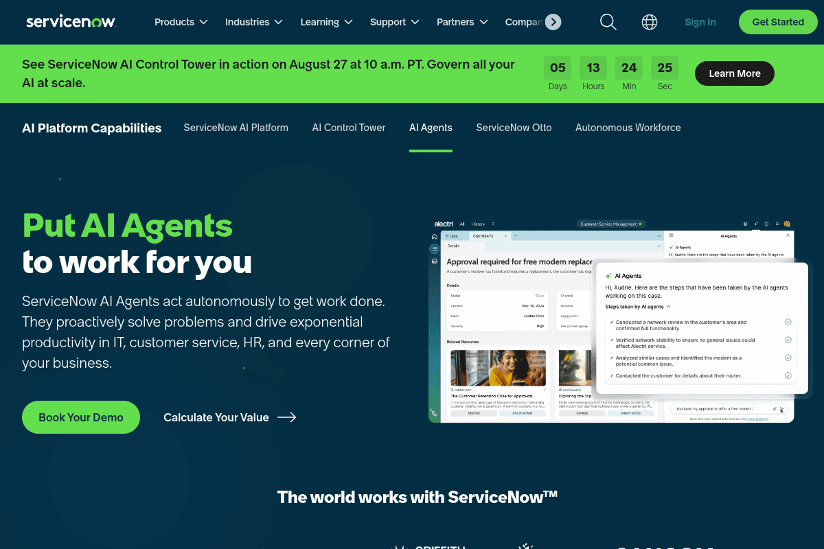 ServiceNow AI Agents -- Best for IT Service Management
