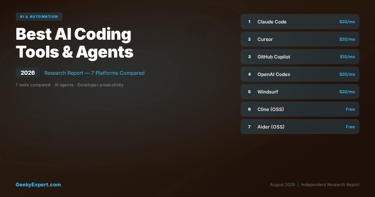 Best AI Coding Tools & Agents (2026)