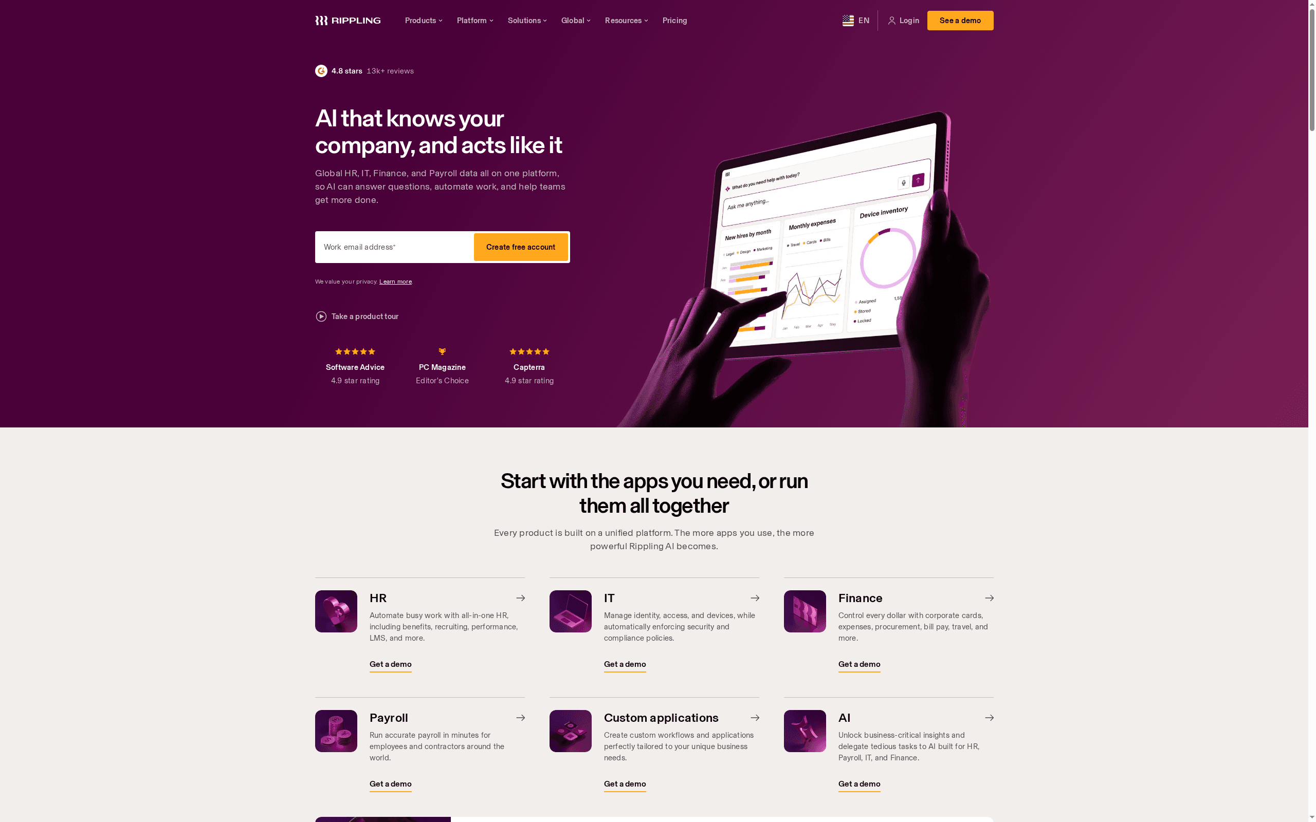 Rippling -- Best Overall AI HR Platform