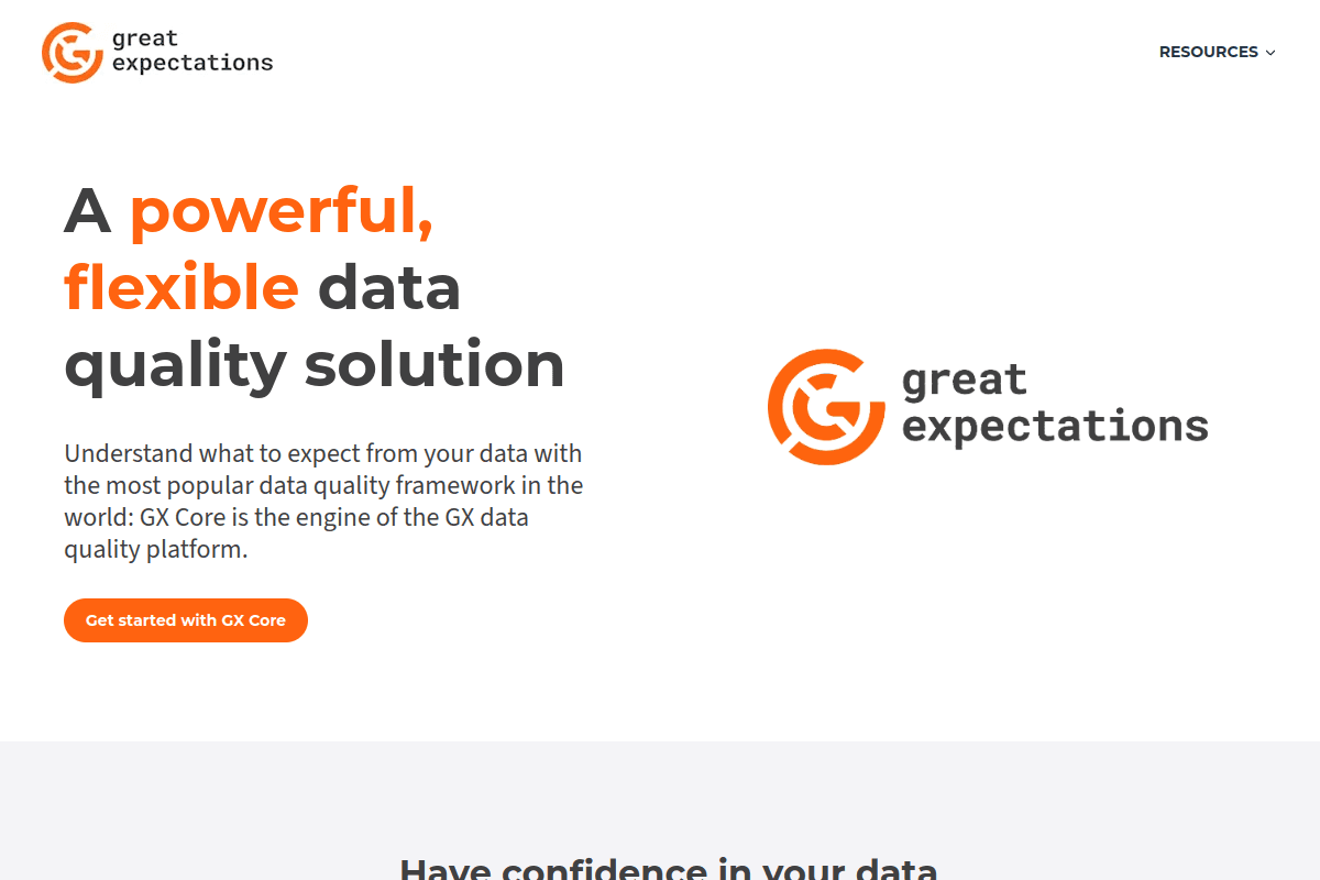 Great Expectations (GX Core) -- Best Open-Source Data Validation Framework