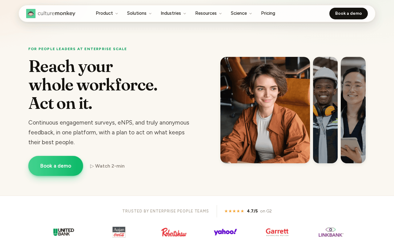 CultureMonkey -- Best AI-Powered Engagement for Diverse/Global Teams