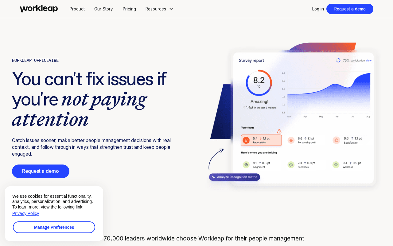 Officevibe (Workleap) -- Best for Pulse Surveys + Manager Insights