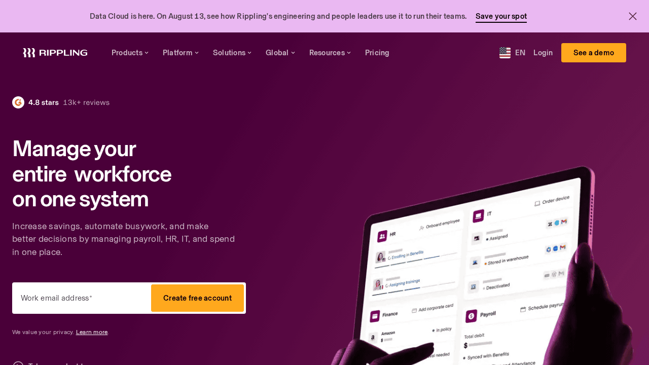 Rippling -- Best for HR Plus IT Automation