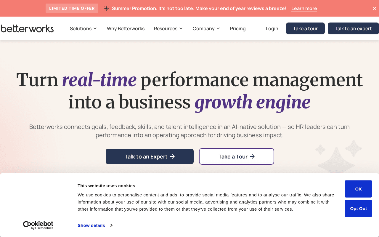 Betterworks -- Best for Enterprise OKR + Performance Alignment