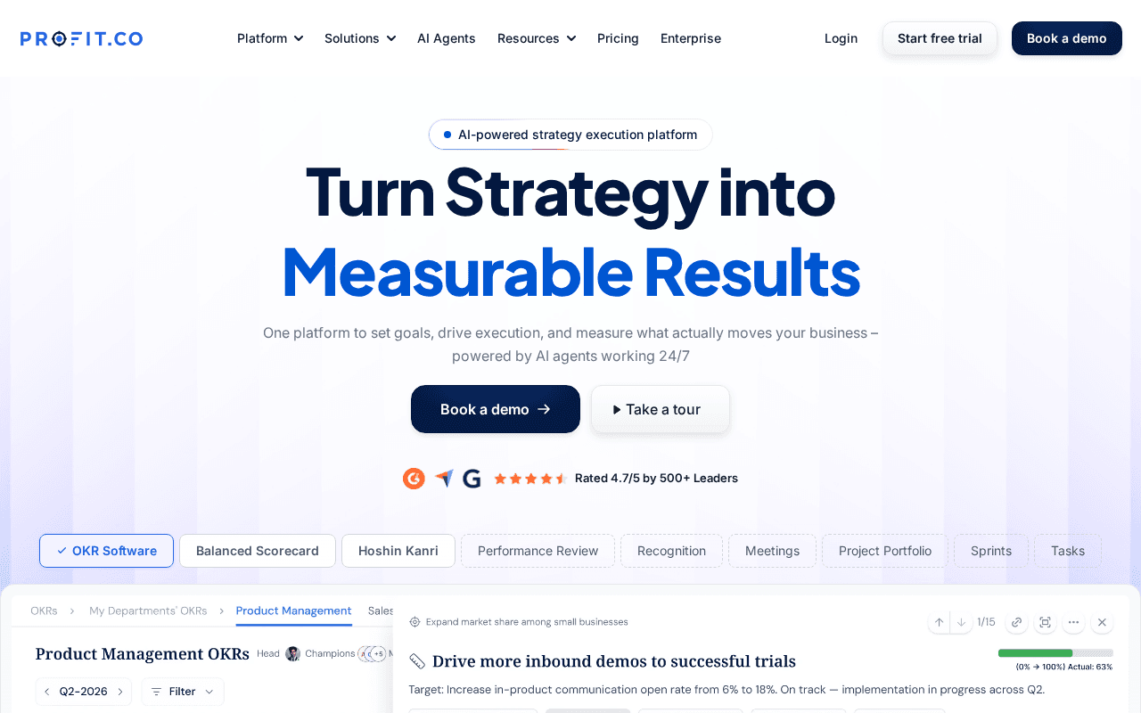 Profit.co -- Most Configurable OKR Engine