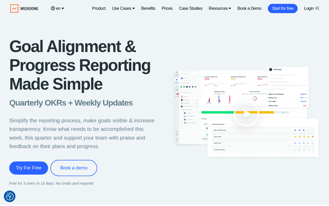Weekdone -- Best Free Tier & SMB OKR Tracking
