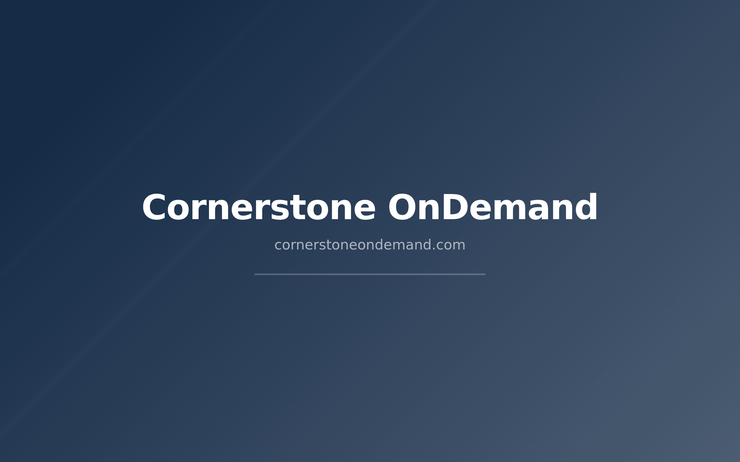 Cornerstone OnDemand -- Best for Learning-Driven Succession
