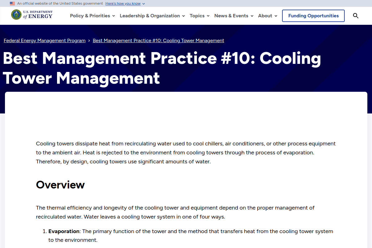 Cooling-Tower Optimization -- Best for HVAC Water