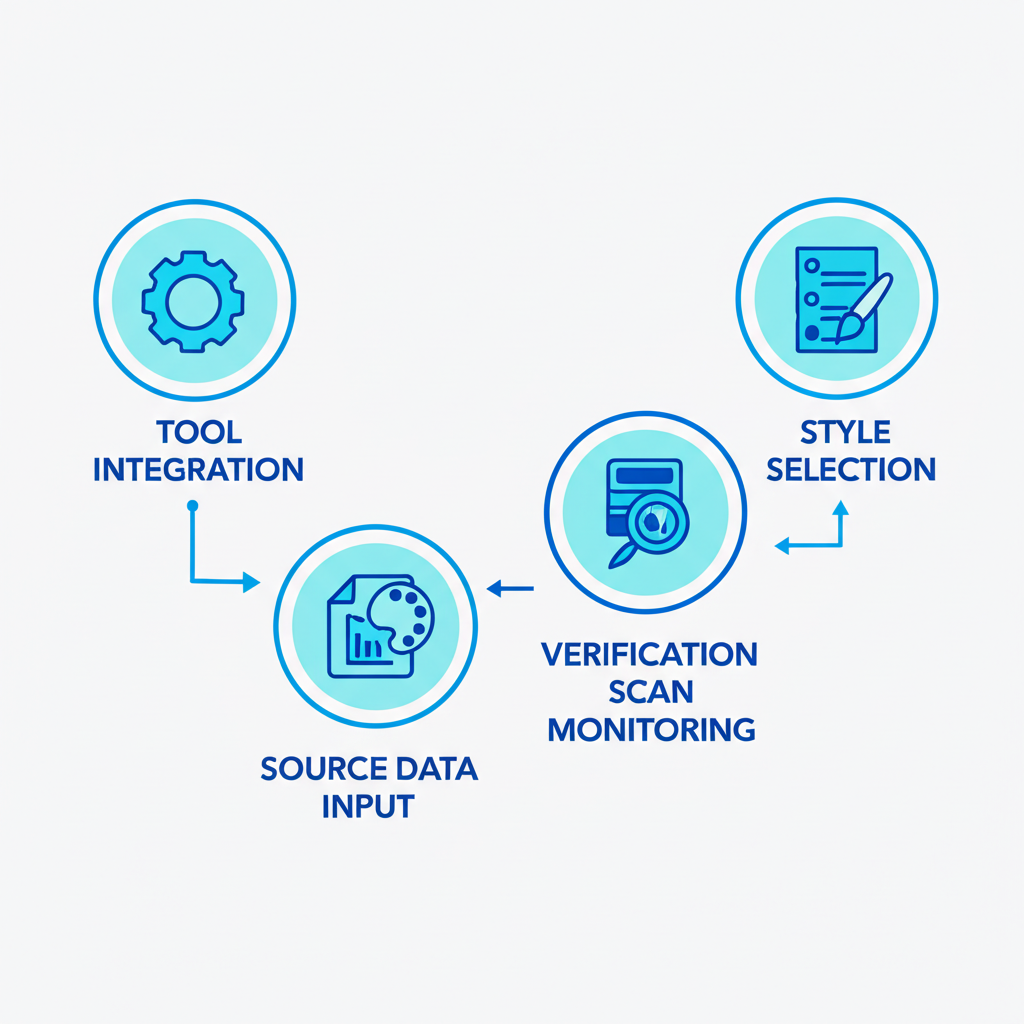 Infographic showcasing AI citation tracking tools for verifying bibliographic data and semantic content